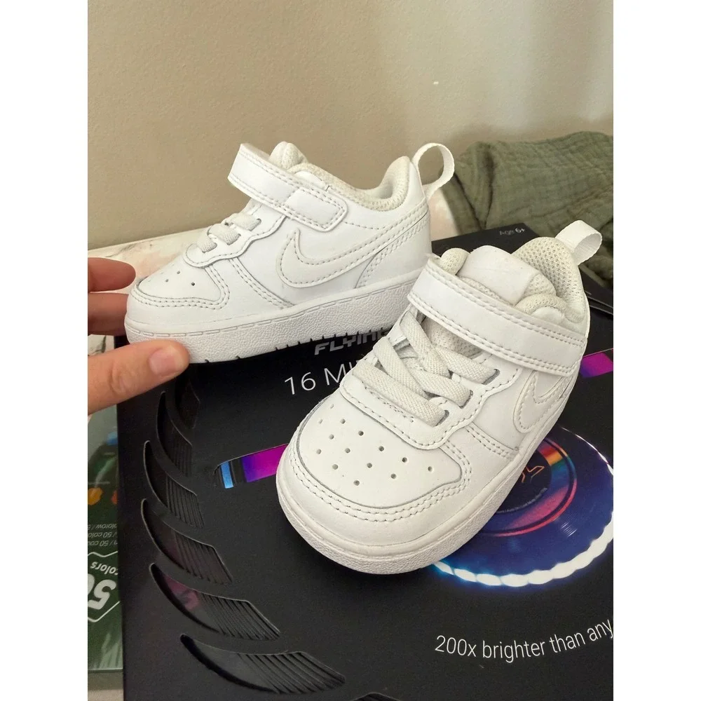 Nike Court Borough Low 2 White Toddler Shoes BQ5453-100 Size 5C